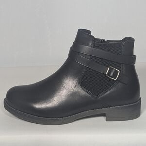 NEW Propet Womens Leather Tatum Ankle Bootie Sz 7.5 black